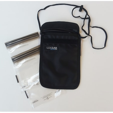 Loksak/Watchfull Eye 2018 Loksak Passport Splashsak With Neck Cord - 5In X 7In Black WAT-PNC-BK